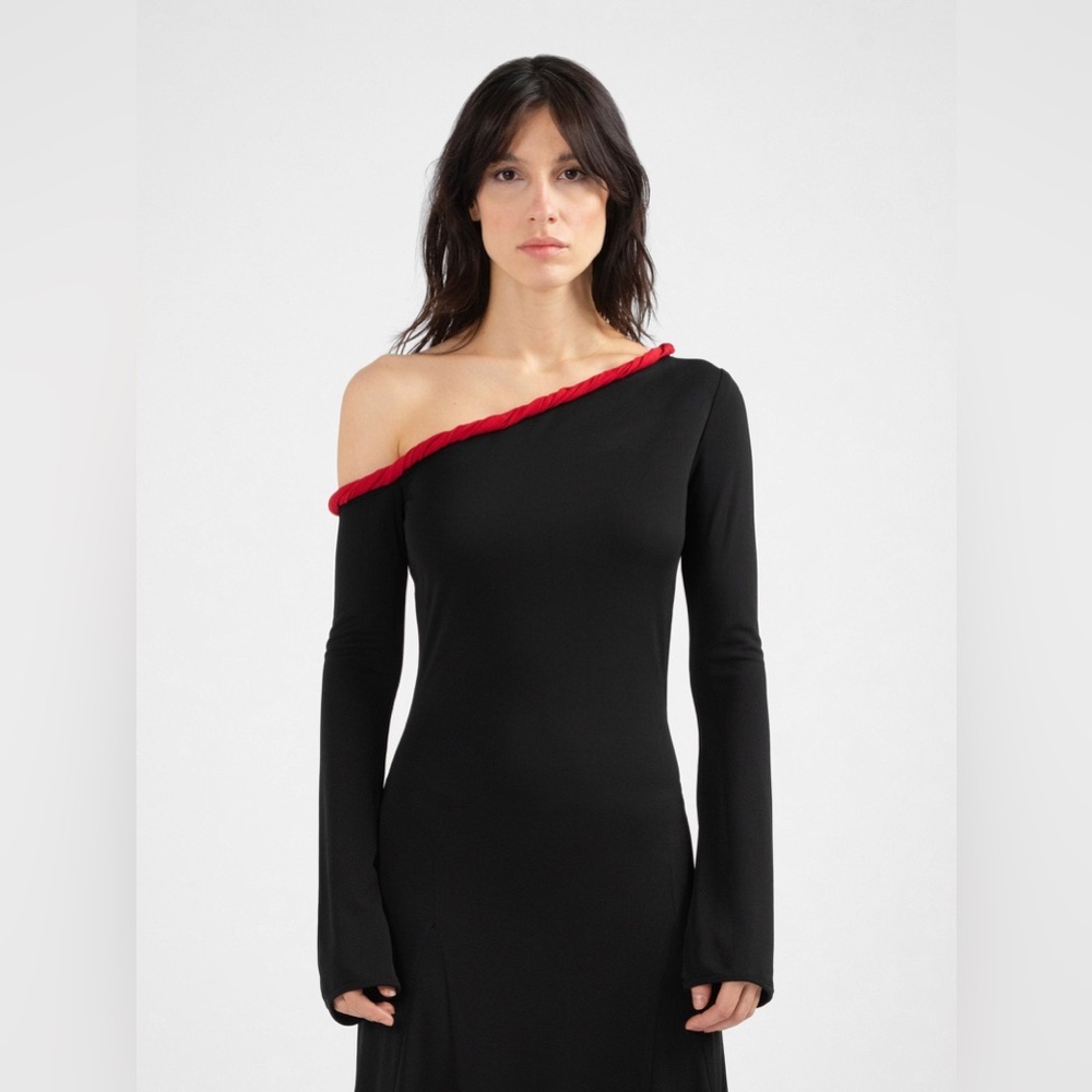 DIVALO TRANSYLVANIA Vampirecore Girteln One Shoulder Dress Black Red XS VGUC